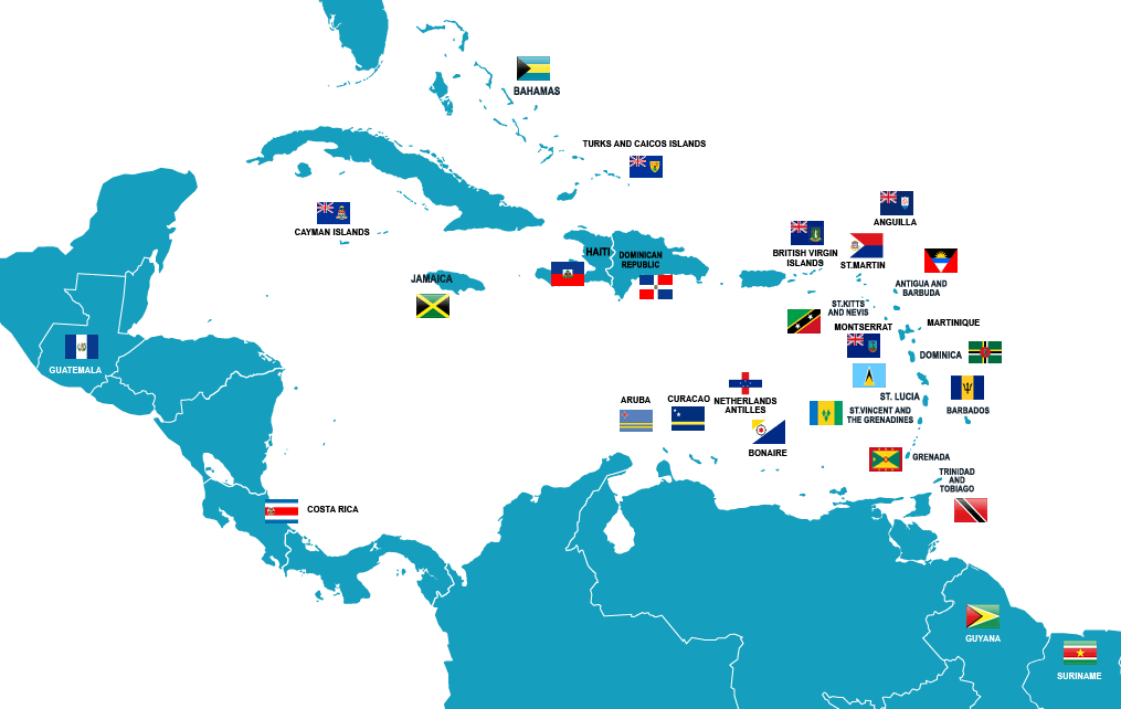 Caribbean Delivery Service Map